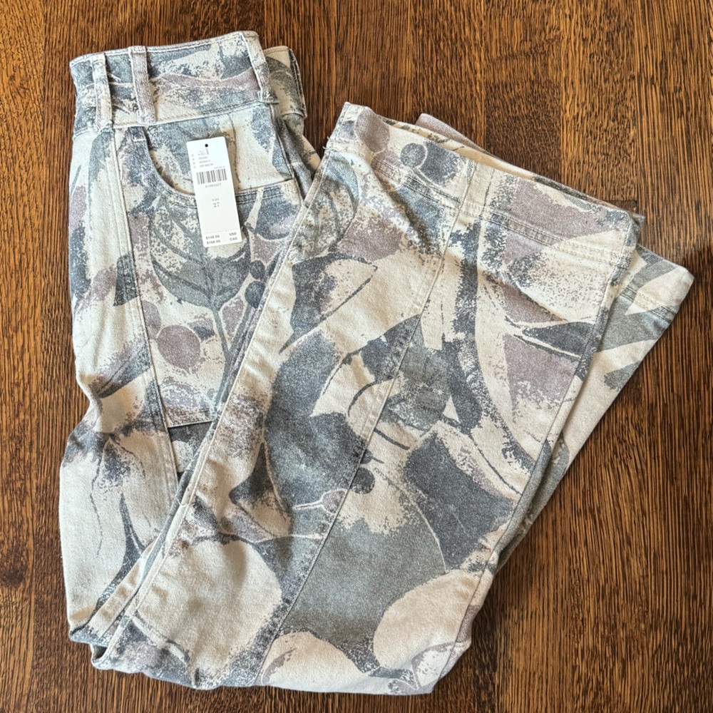 Pilcro Skipper high rise cropped Jeans camo grey abstract pattern 27